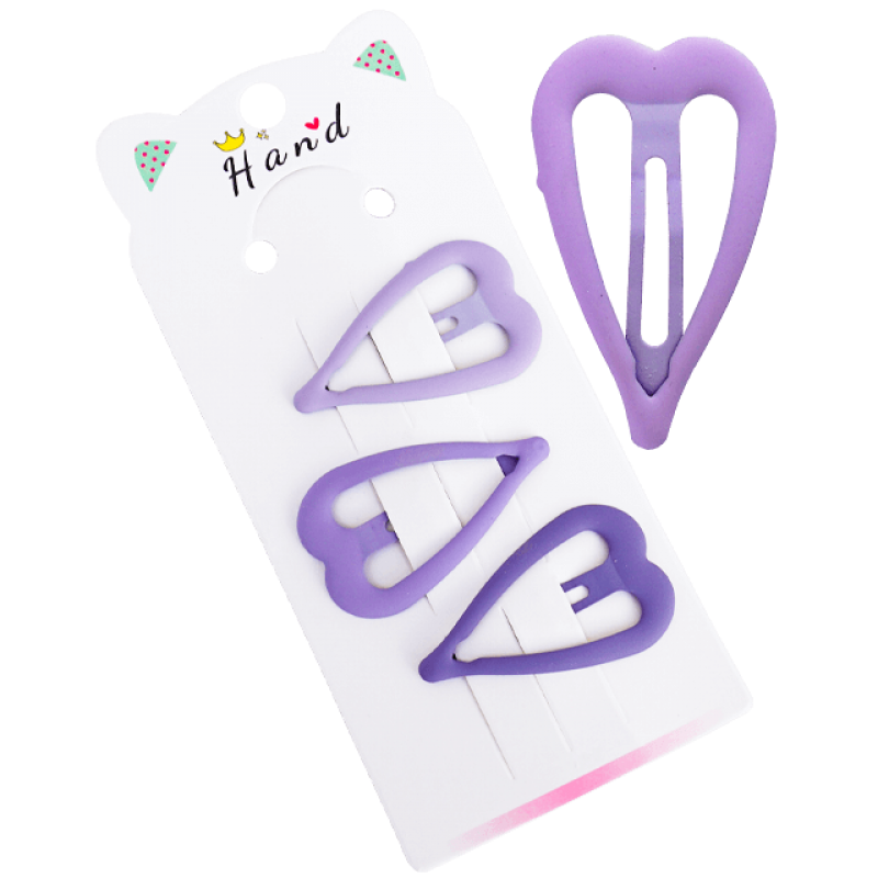 Set 12 clame par forma inima pentru fetite